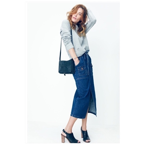 Madewell Dresses & Skirts - Madewell Blue Midi Skirt